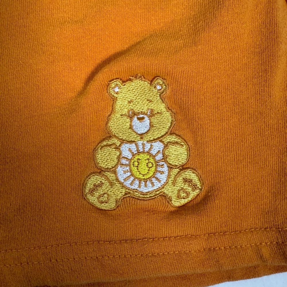 Care Bears Funshine Bear Lounge Shorts Womens XS Orange Embroidered Jersey - Picture 2 of 9